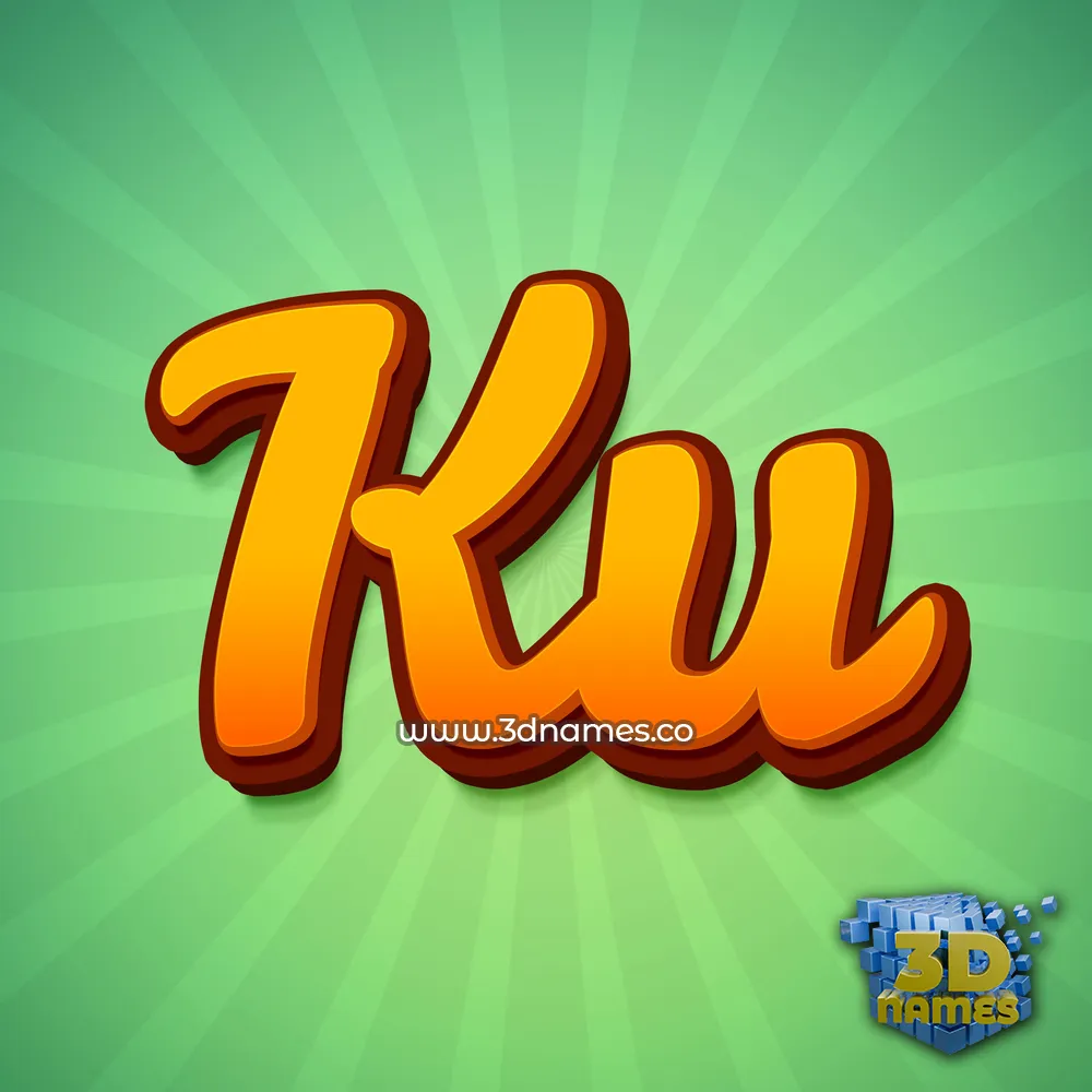 ku in Green Rays style - 3D name wallpaper