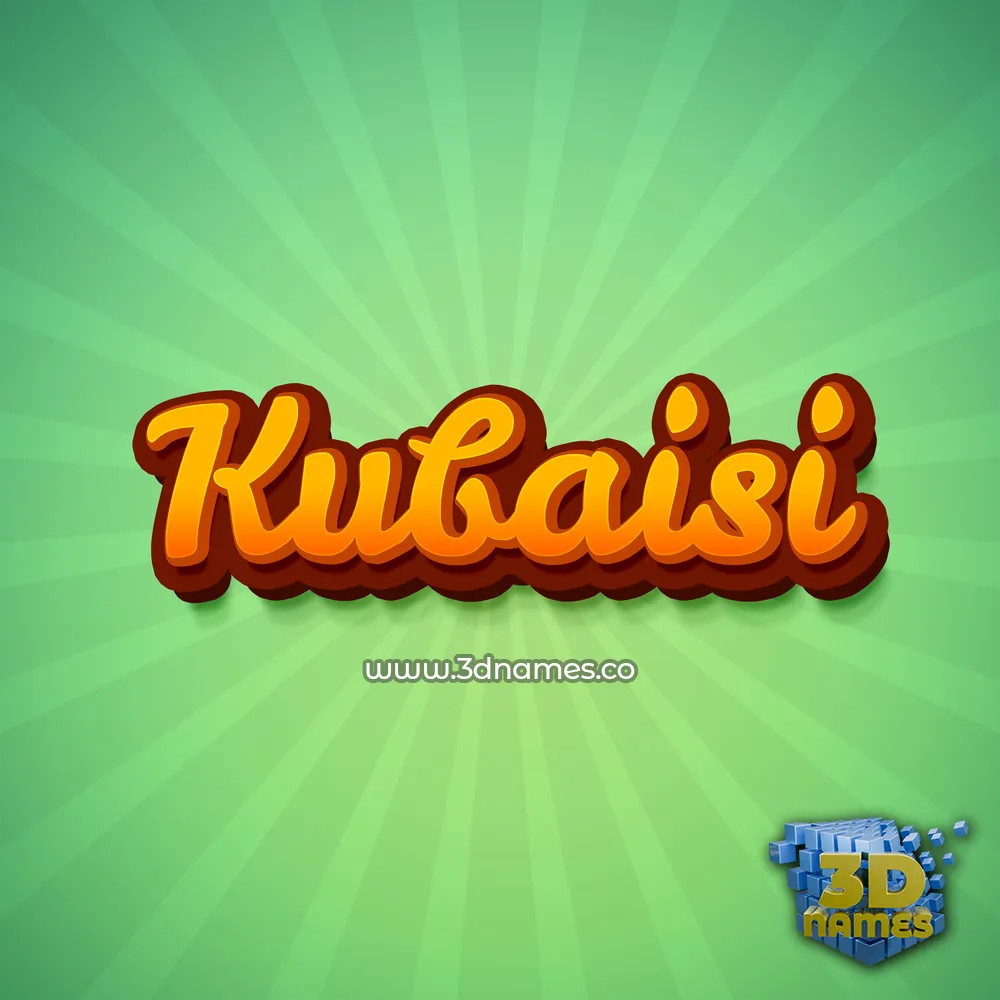 kubaisi in Green Rays style - 3D name wallpaper