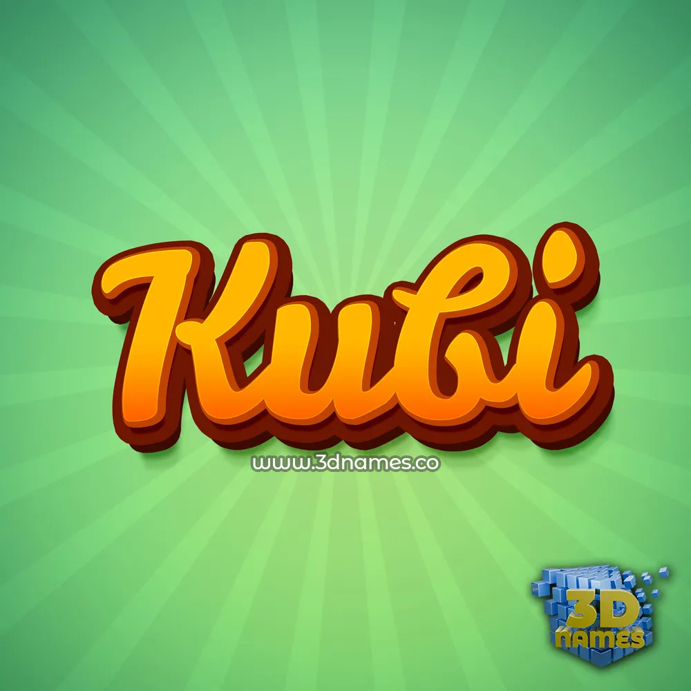 kubi in Green Rays style - 3D name wallpaper