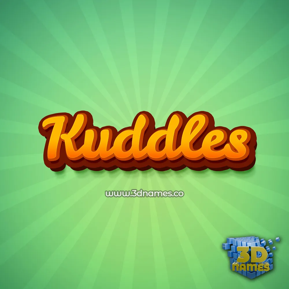 kuddles in Green Rays style - 3D name wallpaper