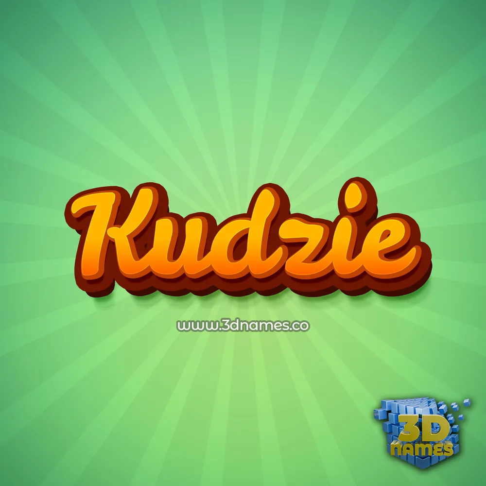 kudzie in Green Rays style - 3D name wallpaper