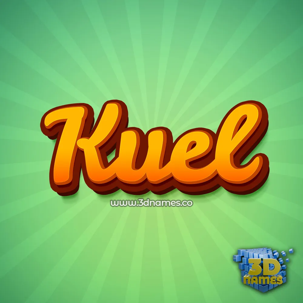 kuel in Green Rays style - 3D name wallpaper