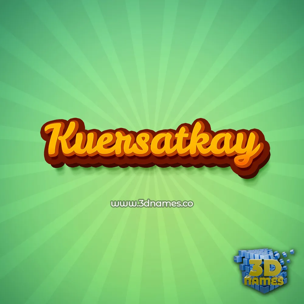 kuersatkay in Green Rays style - 3D name wallpaper
