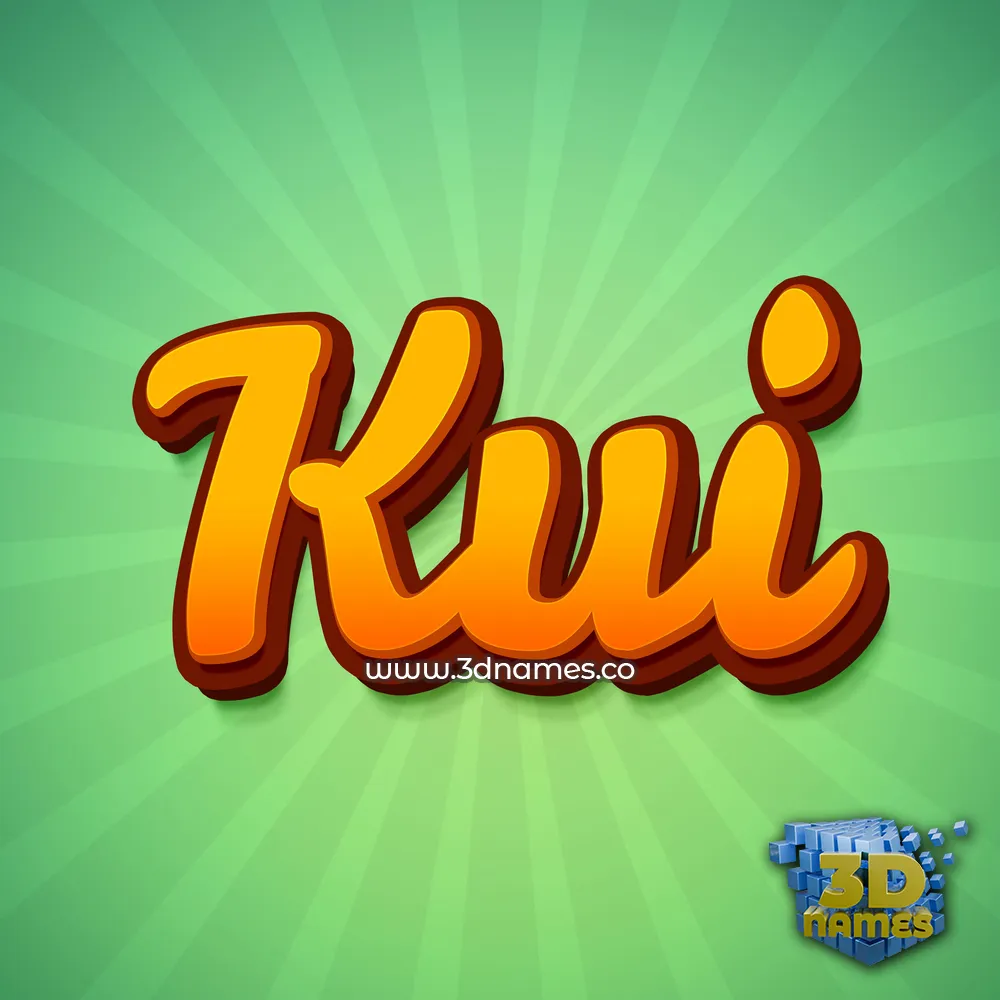 kui in Green Rays style - 3D name wallpaper
