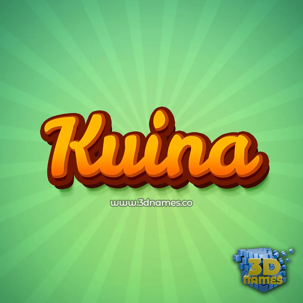 kuina in Green Rays style - 3D name wallpaper