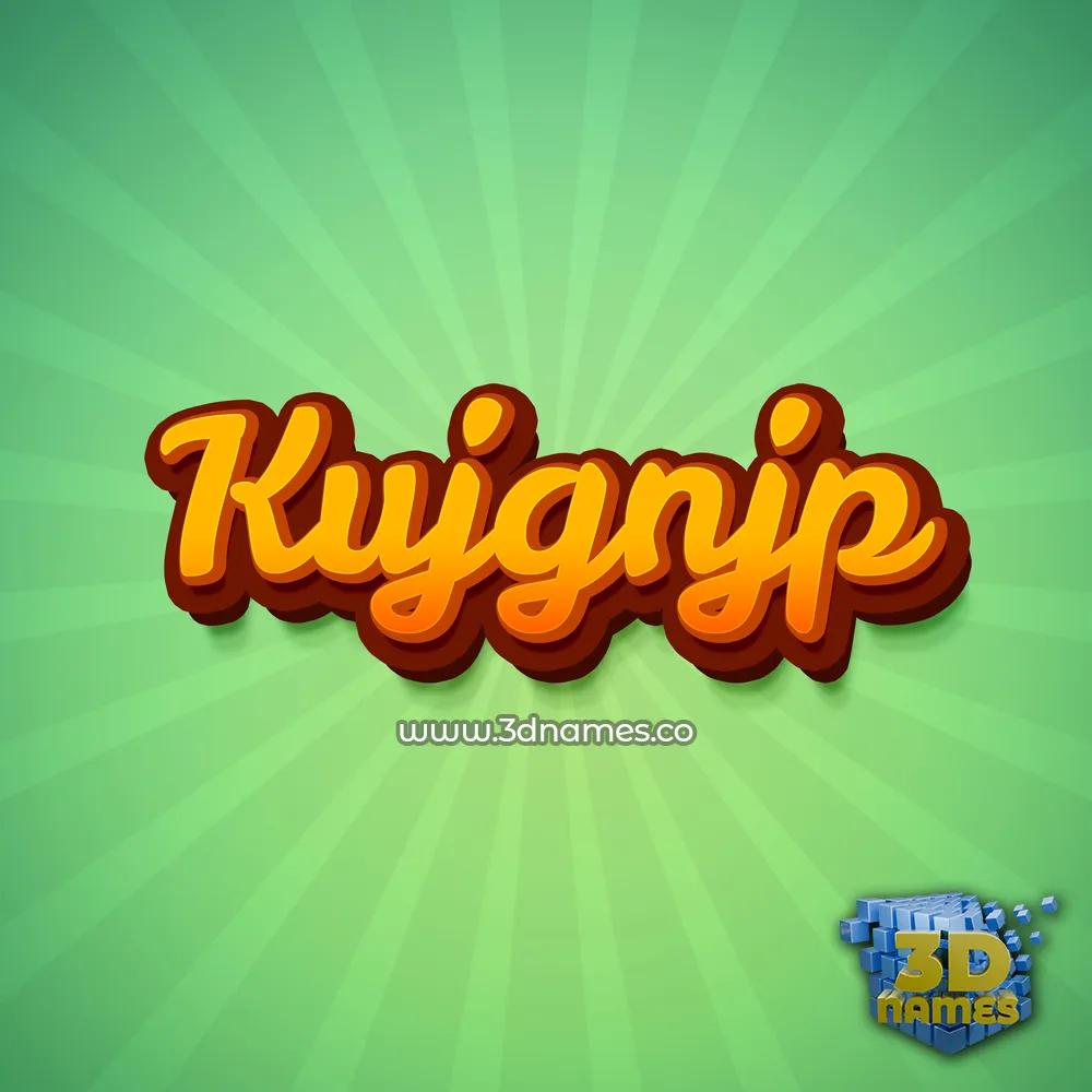 kujgnjp in Green Rays style - 3D name wallpaper