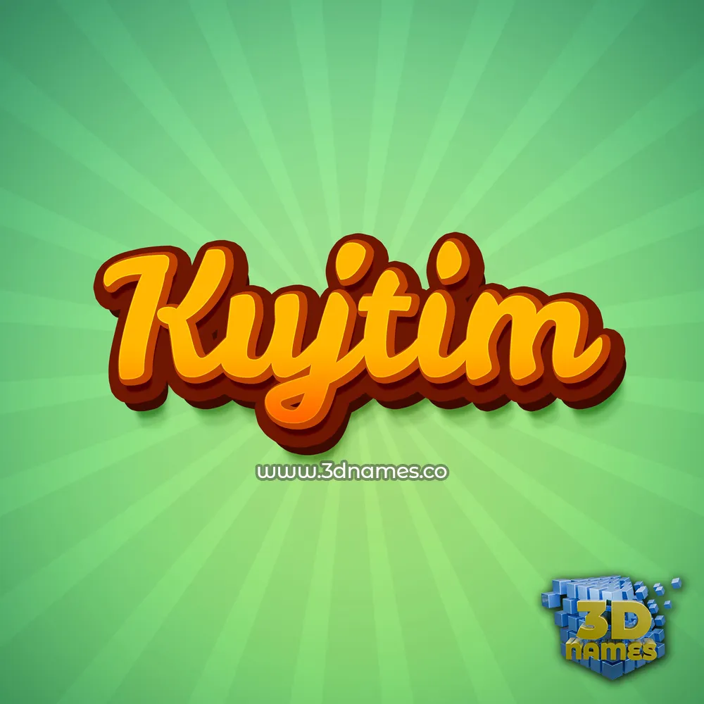 kujtim in Green Rays style - 3D name wallpaper