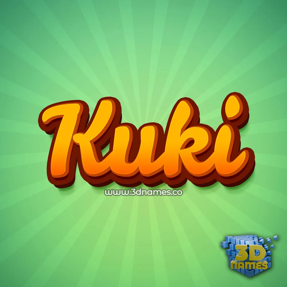 kuki in Green Rays style - 3D name wallpaper
