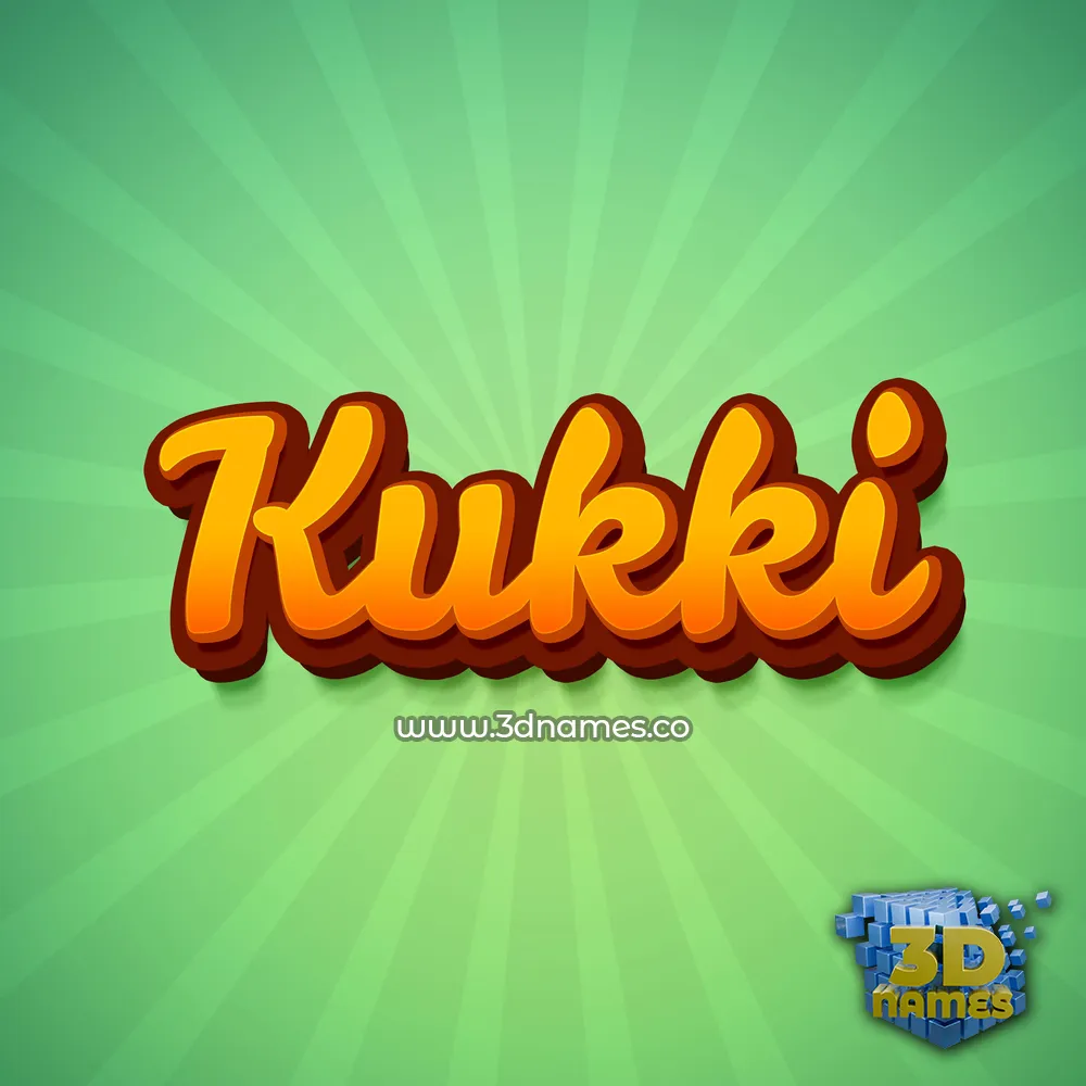 kukki in Green Rays style - 3D name wallpaper