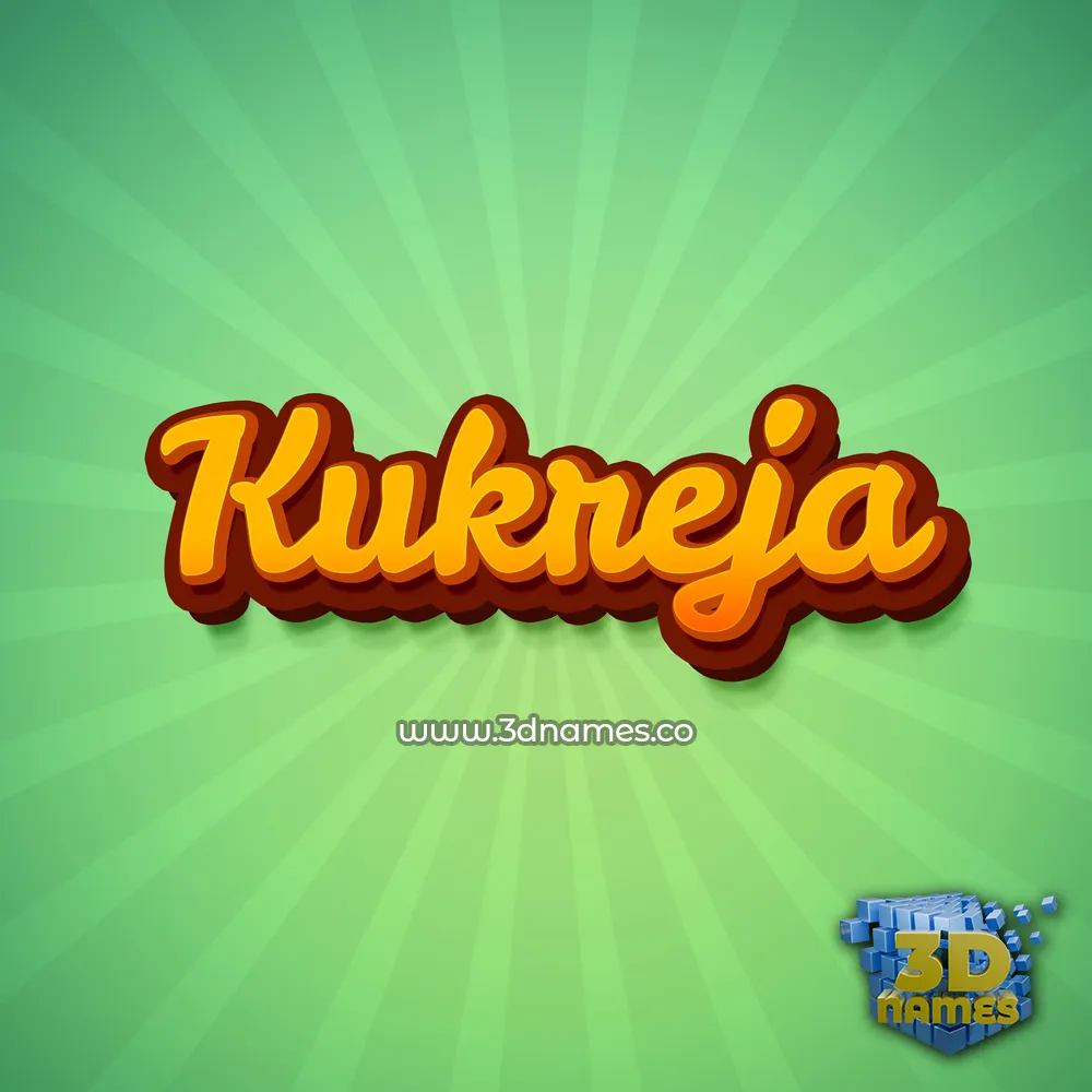 kukreja in Green Rays style - 3D name wallpaper