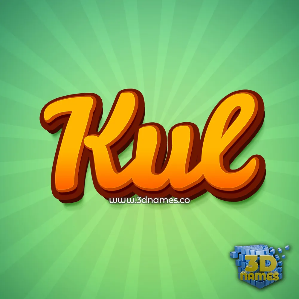 kul in Green Rays style - 3D name wallpaper
