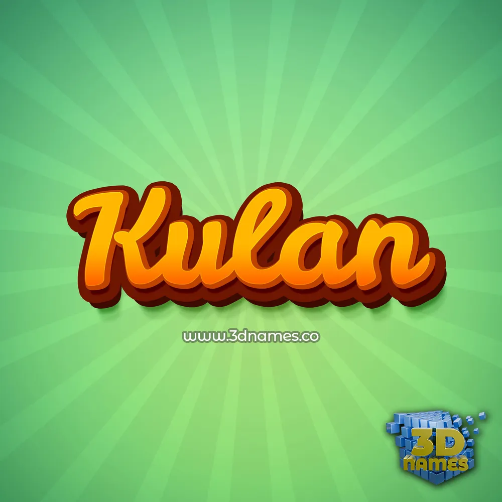 kulan in Green Rays style - 3D name wallpaper