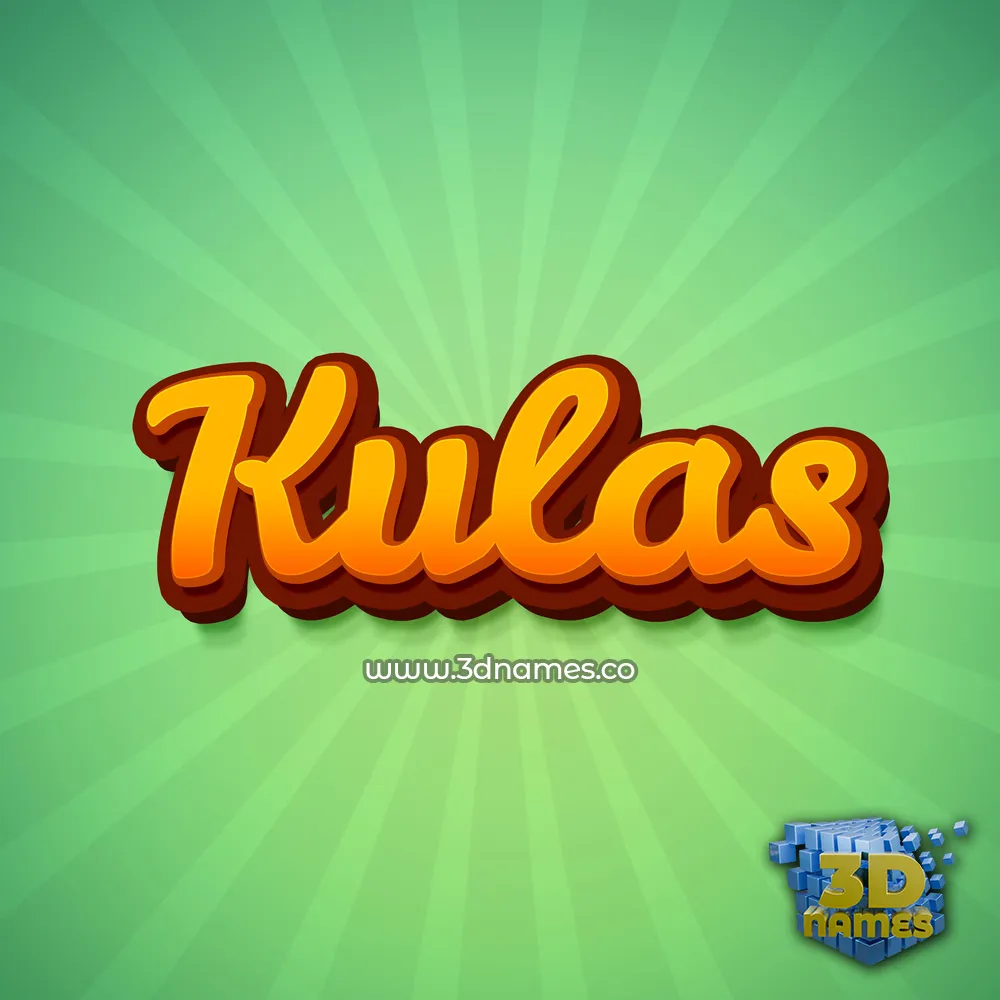 kulas in Green Rays style - 3D name wallpaper