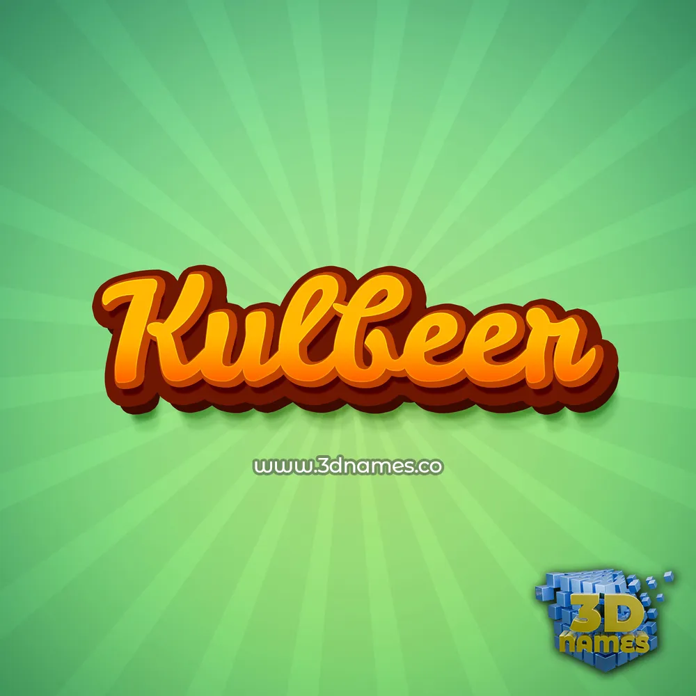 kulbeer in Green Rays style - 3D name wallpaper