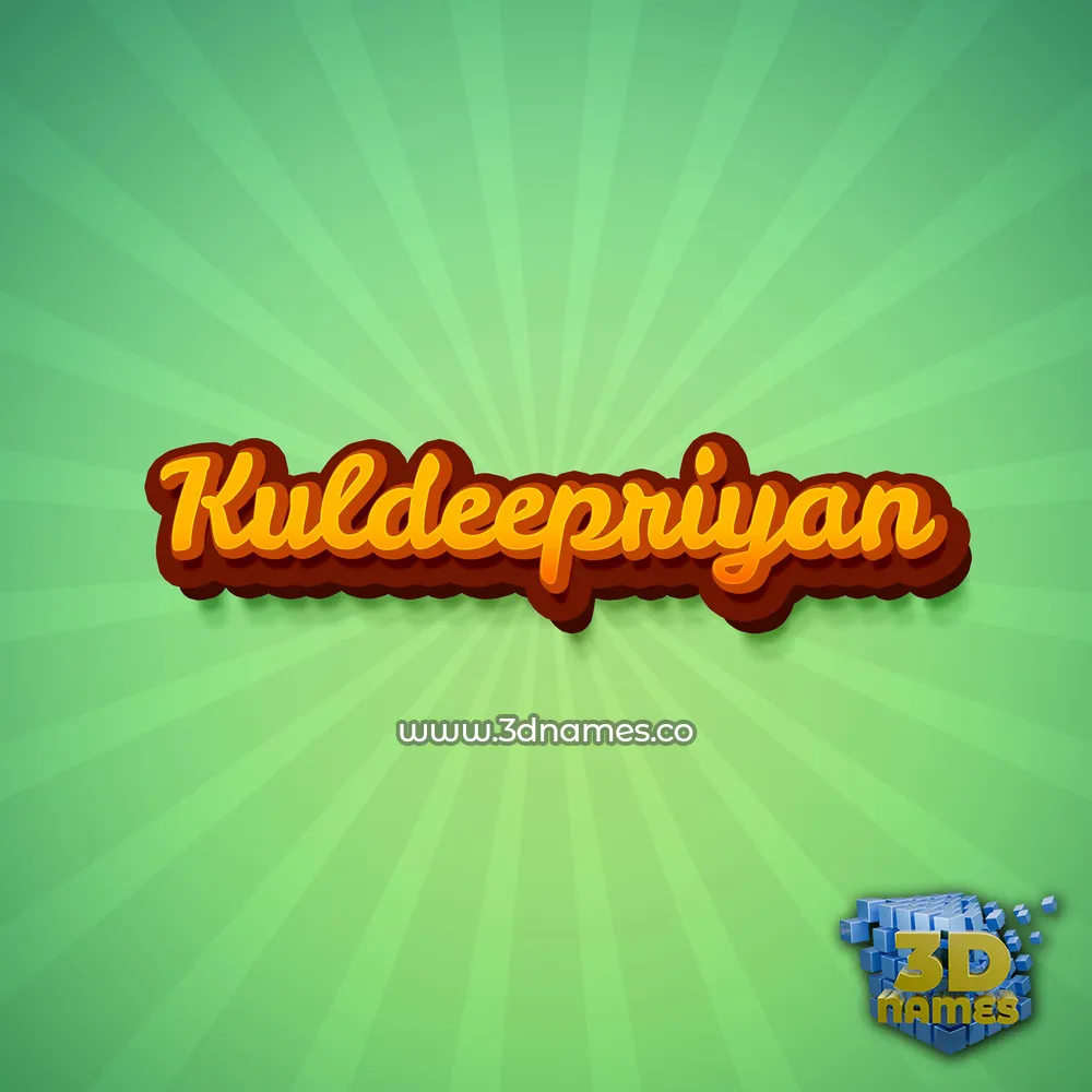 kuldeepriyan in Green Rays style - 3D name wallpaper