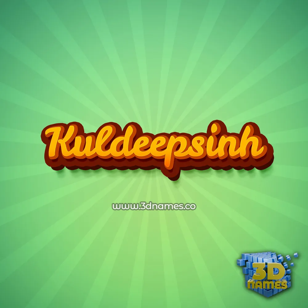 kuldeepsinh in Green Rays style - 3D name wallpaper
