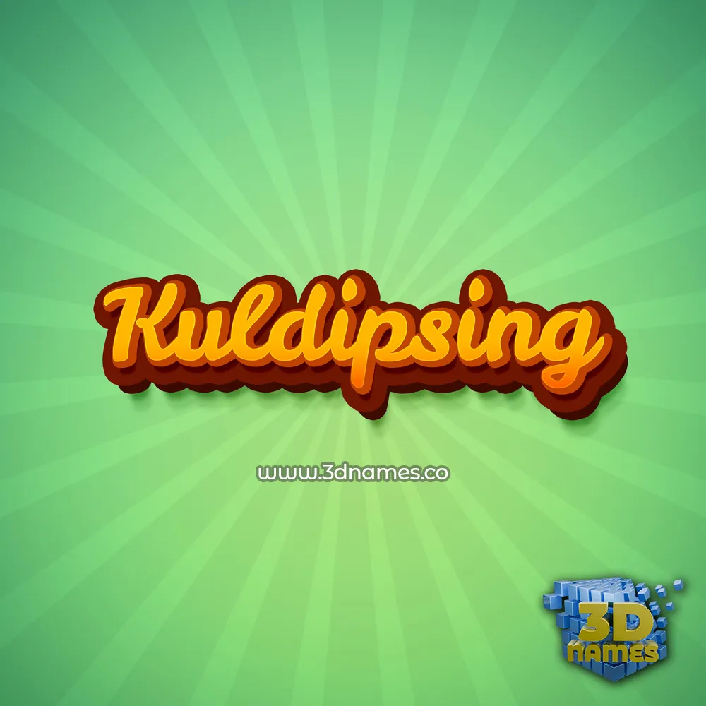 kuldipsing in Green Rays style - 3D name wallpaper