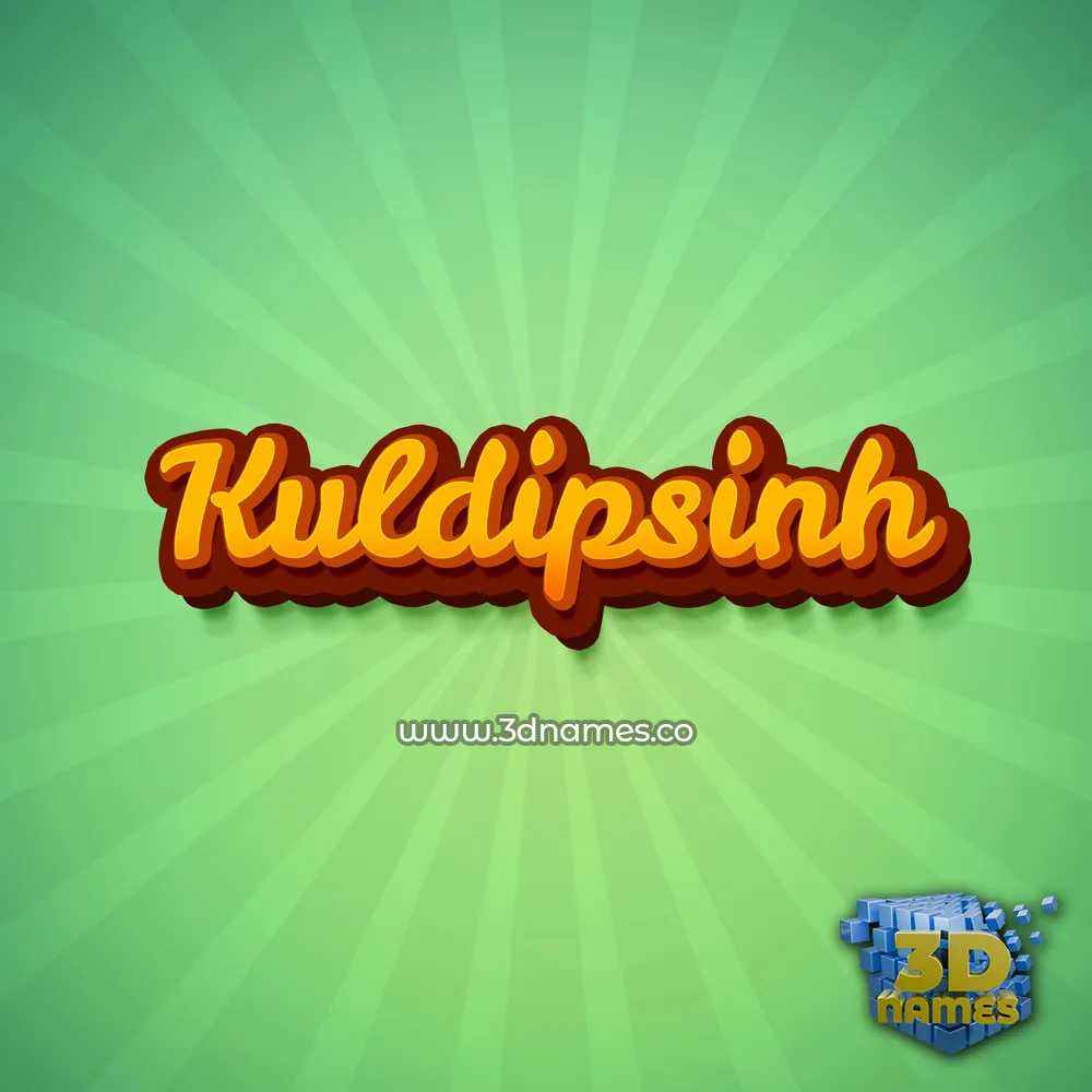 kuldipsinh in Green Rays style - 3D name wallpaper