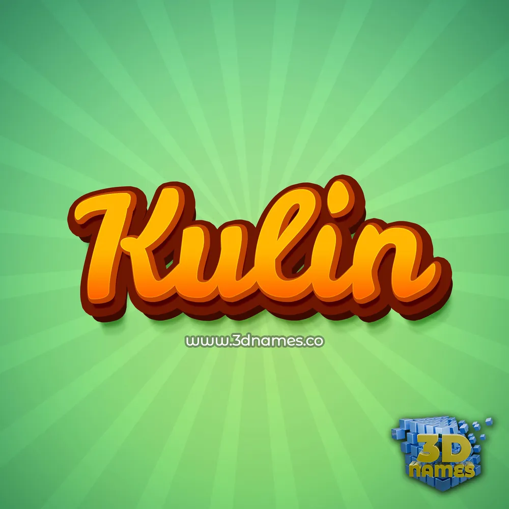 kulin in Green Rays style - 3D name wallpaper