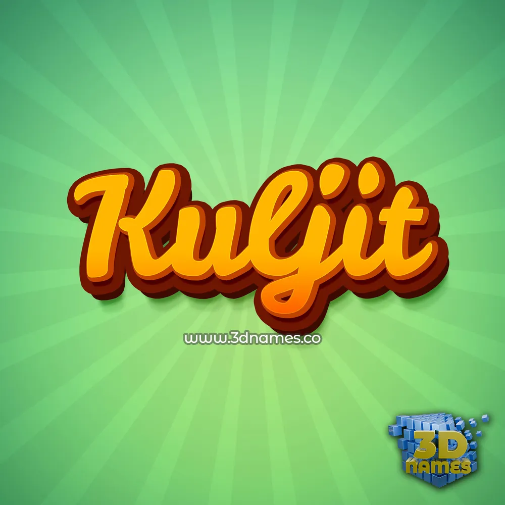 kuljit in Green Rays style - 3D name wallpaper