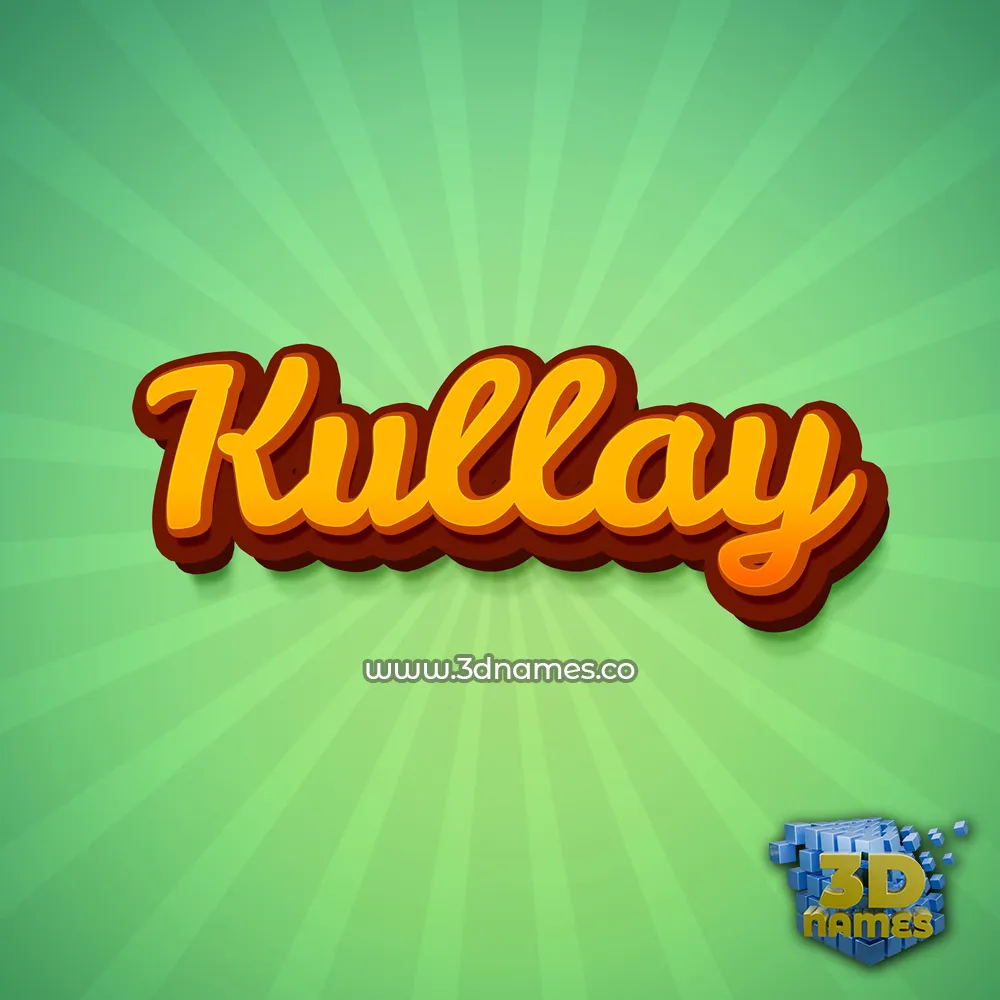 kullay in Green Rays style - 3D name wallpaper