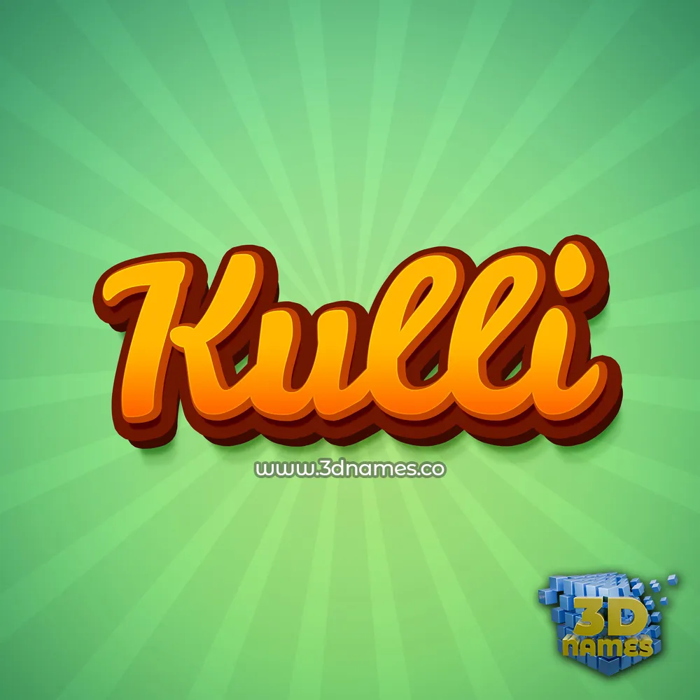 kulli in Green Rays style - 3D name wallpaper