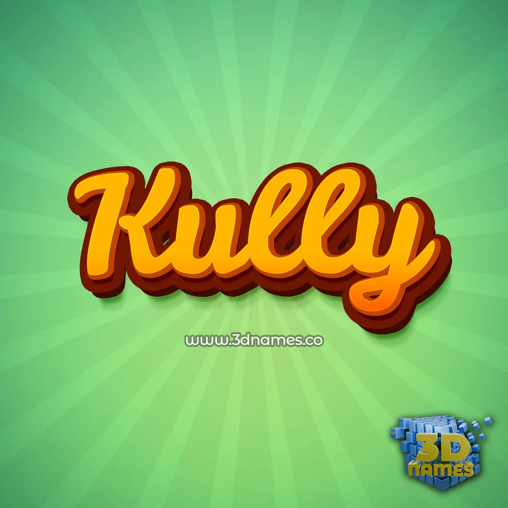 kully in Green Rays style - 3D name wallpaper