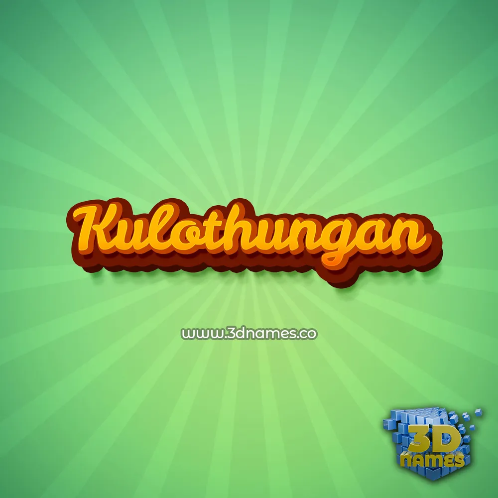 kulothungan in Green Rays style - 3D name wallpaper
