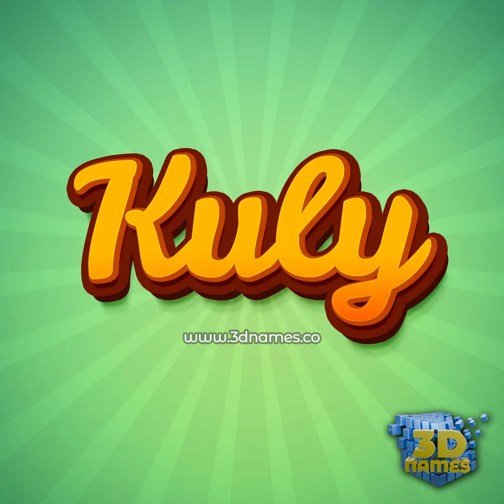 kuly in Green Rays style - 3D name wallpaper