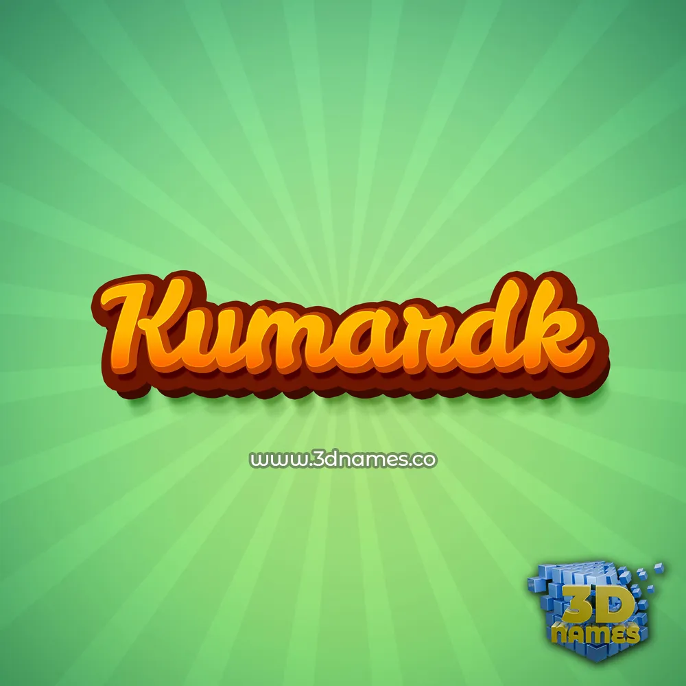 kumardk in Green Rays style - 3D name wallpaper