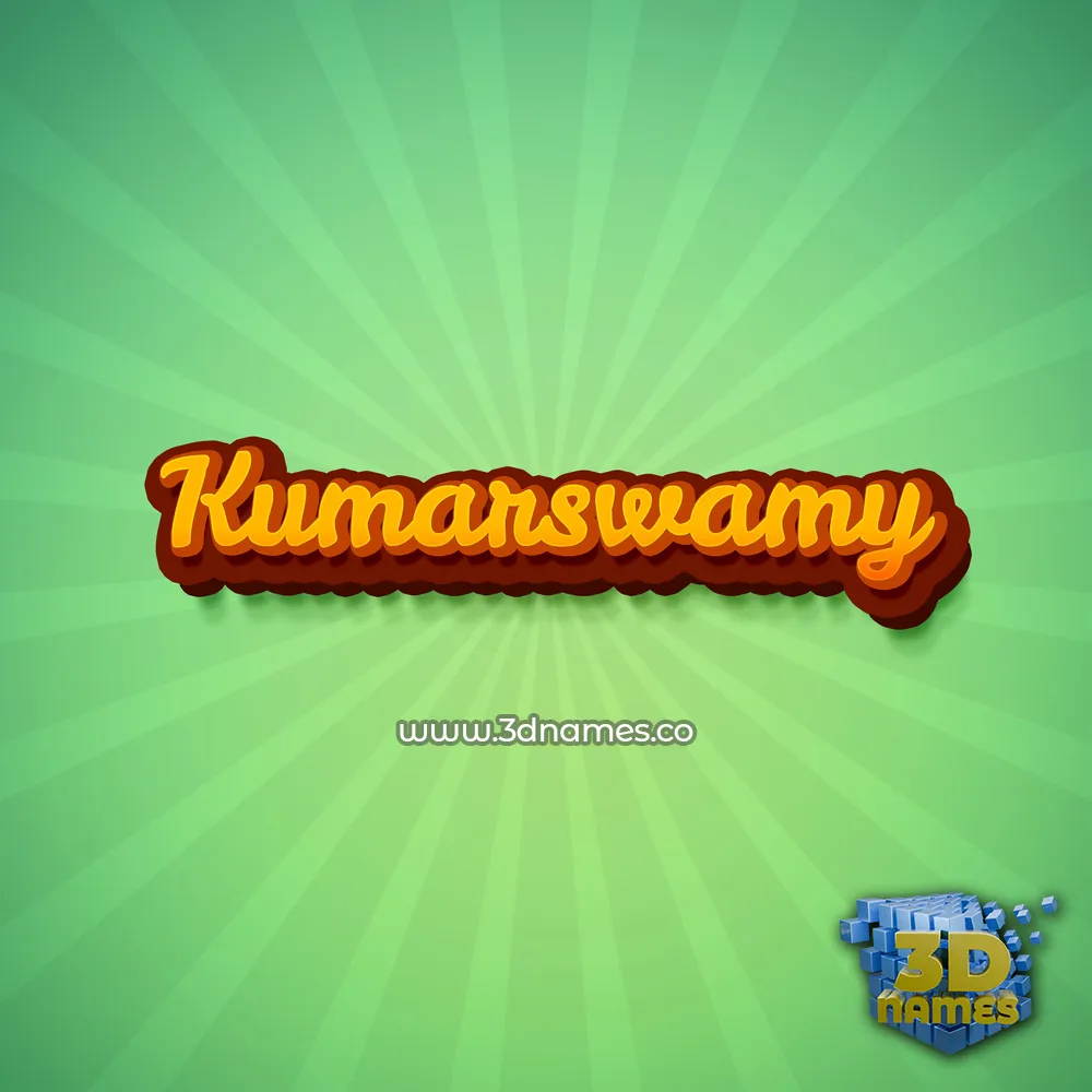 kumarswamy in Green Rays style - 3D name wallpaper