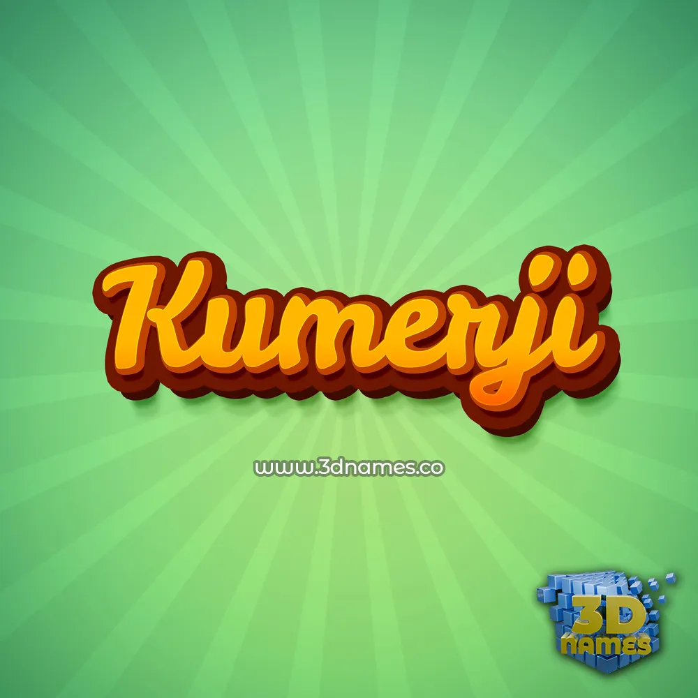 kumerji in Green Rays style - 3D name wallpaper