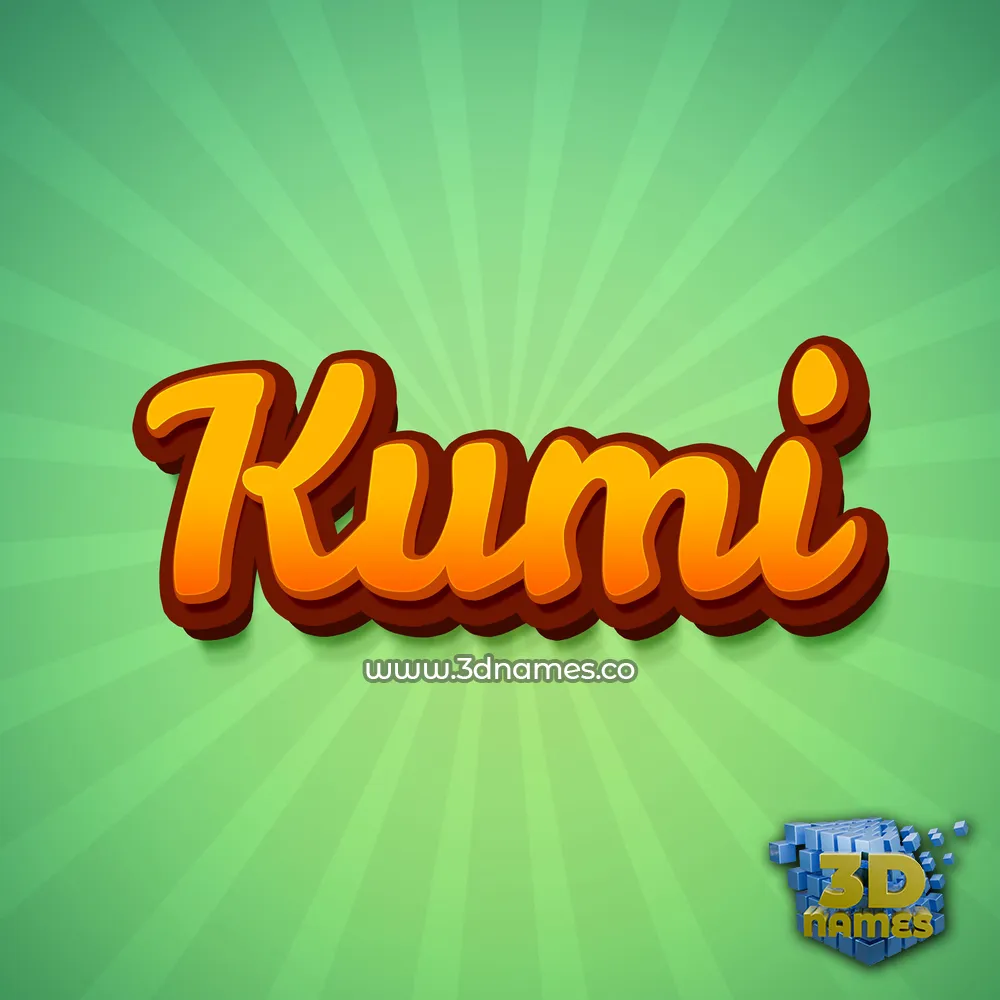 kumi in Green Rays style - 3D name wallpaper