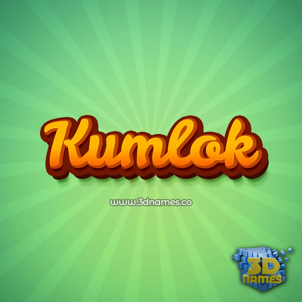 kumlok in Green Rays style - 3D name wallpaper