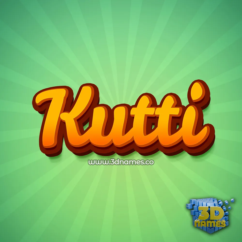 kutti in Green Rays style - 3D name wallpaper