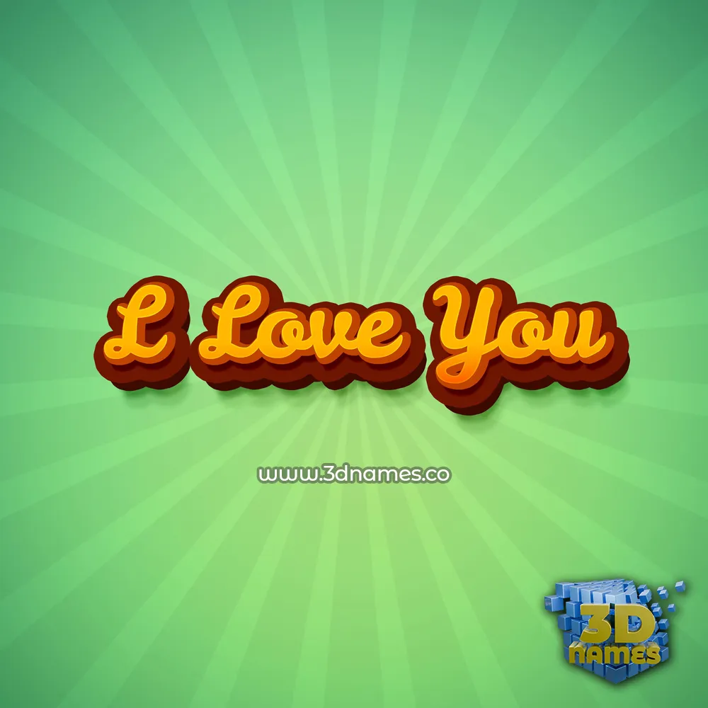 l love you in Green Rays style - 3D name wallpaper