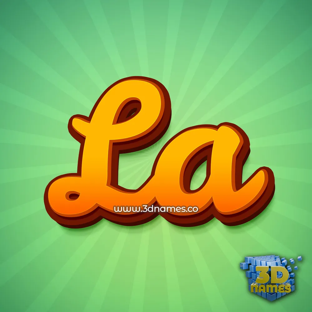 la in Green Rays style - 3D name wallpaper