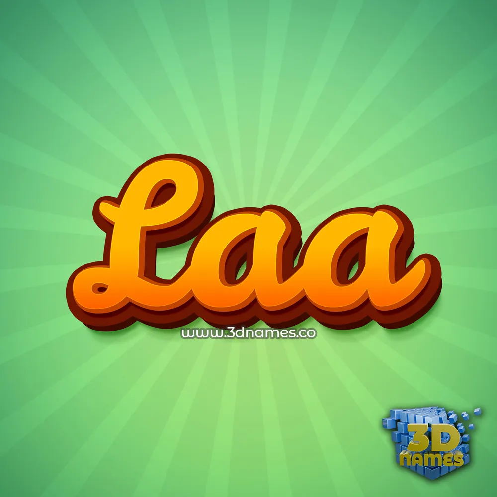 laa in Green Rays style - 3D name wallpaper