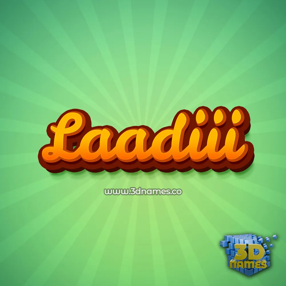 laadiii in Green Rays style - 3D name wallpaper