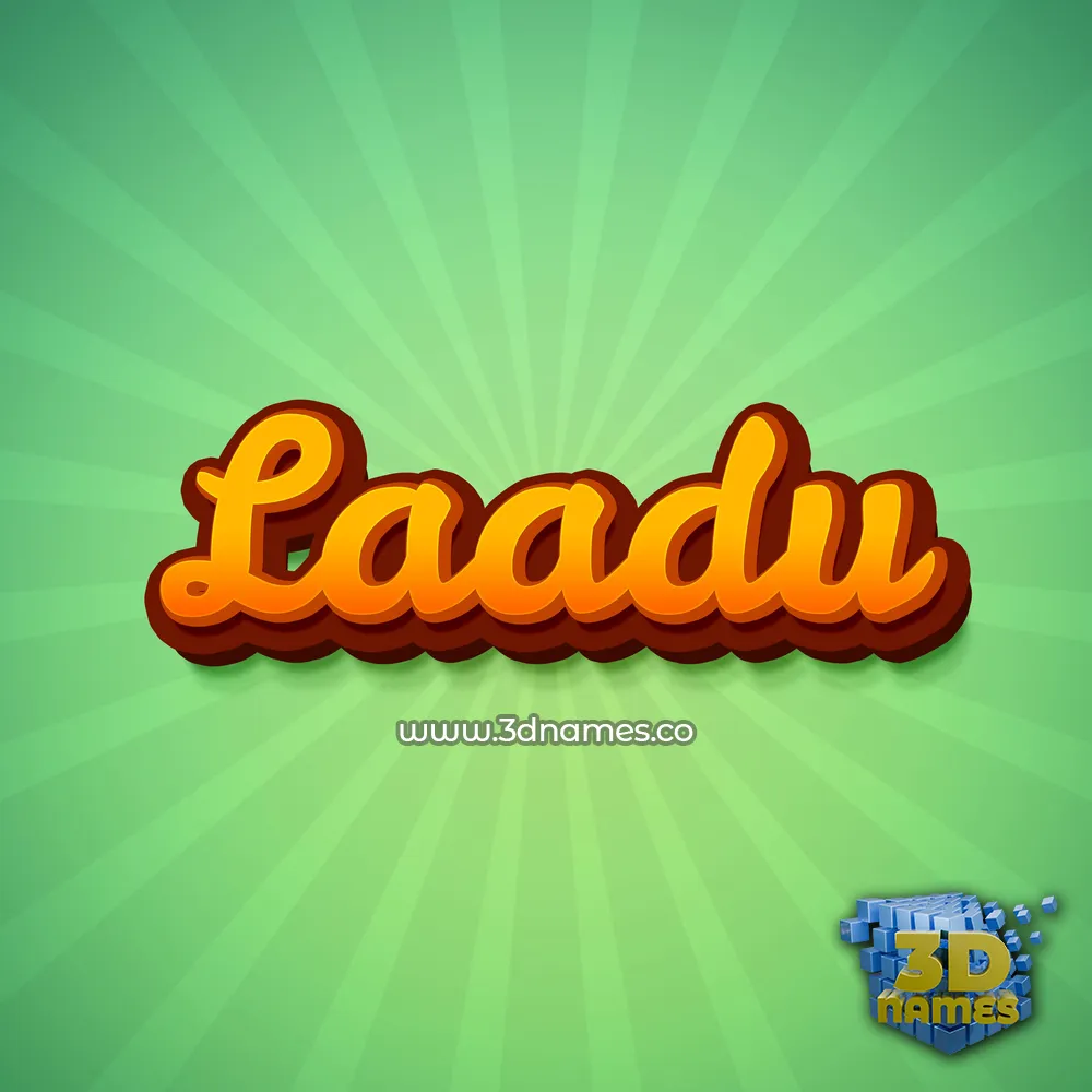 laadu in Green Rays style - 3D name wallpaper
