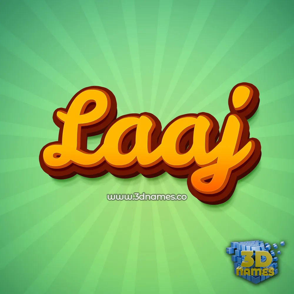 laaj in Green Rays style - 3D name wallpaper