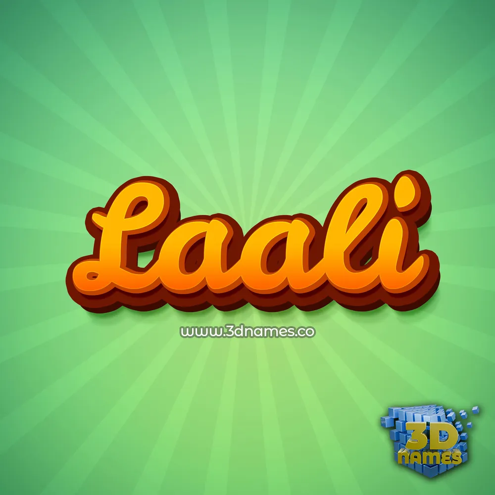 laali in Green Rays style - 3D name wallpaper