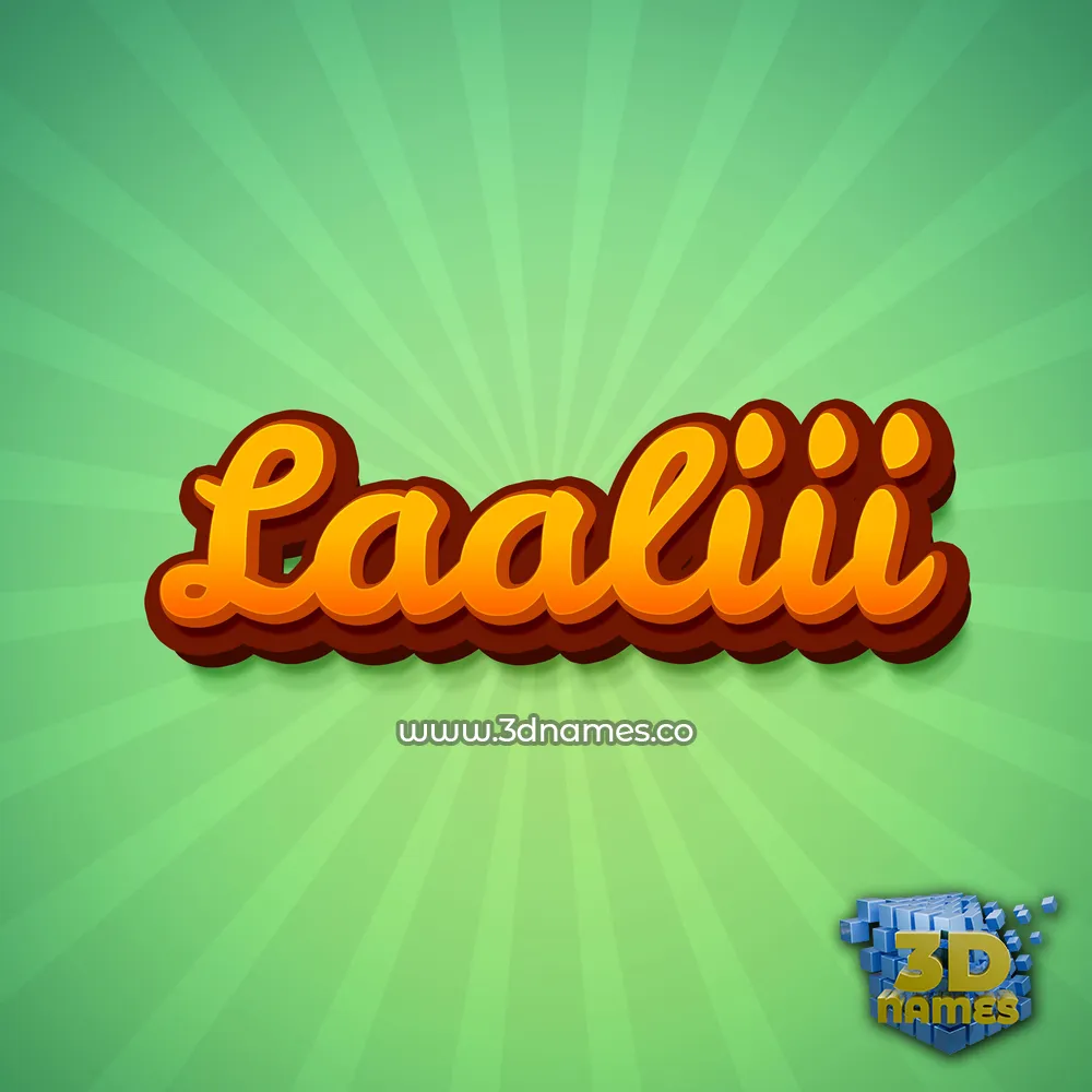 laaliii in Green Rays style - 3D name wallpaper