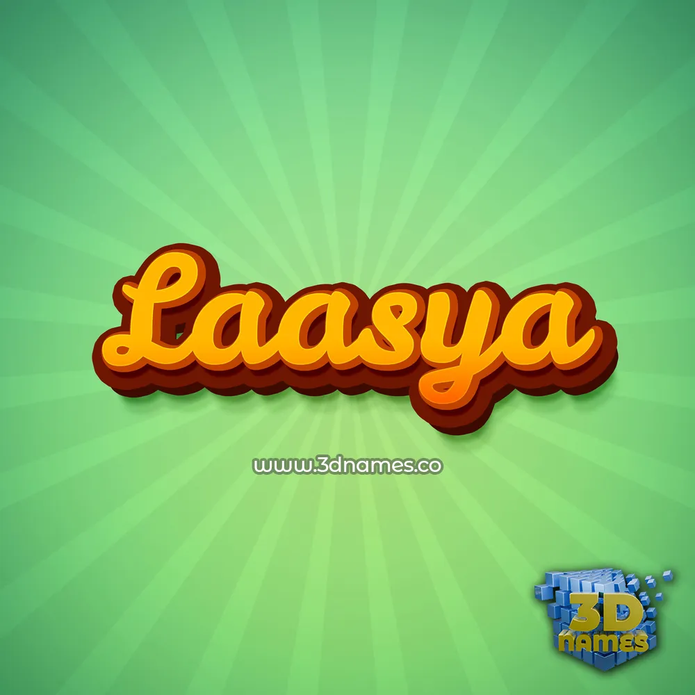 laasya in Green Rays style - 3D name wallpaper