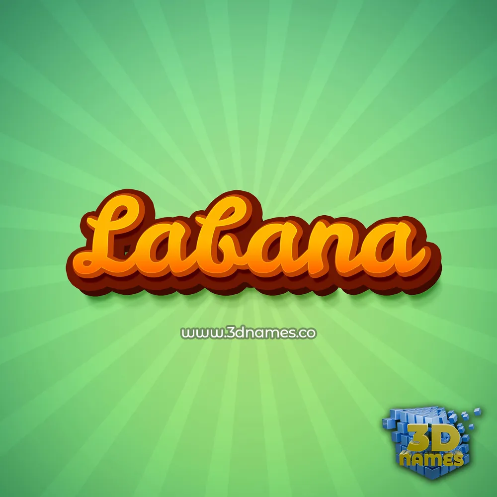 labana in Green Rays style - 3D name wallpaper