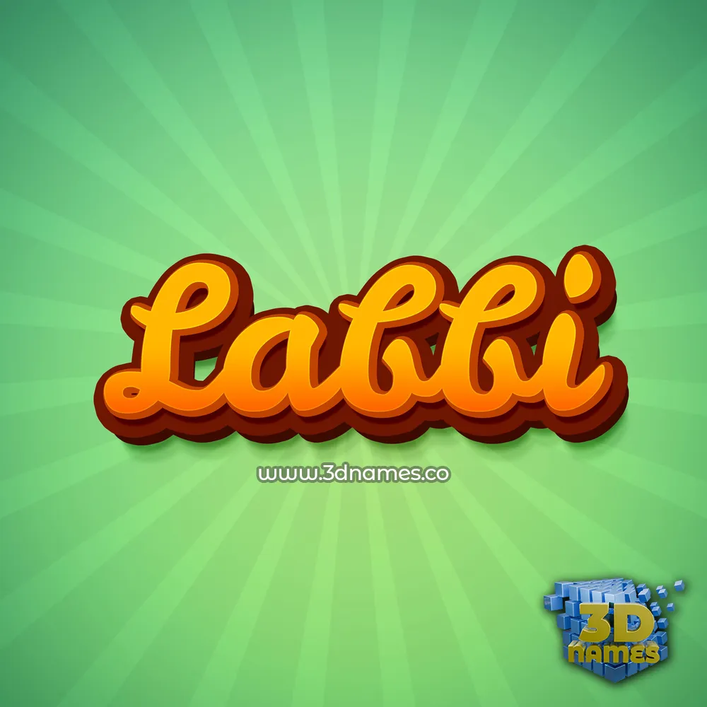 labbi in Green Rays style - 3D name wallpaper