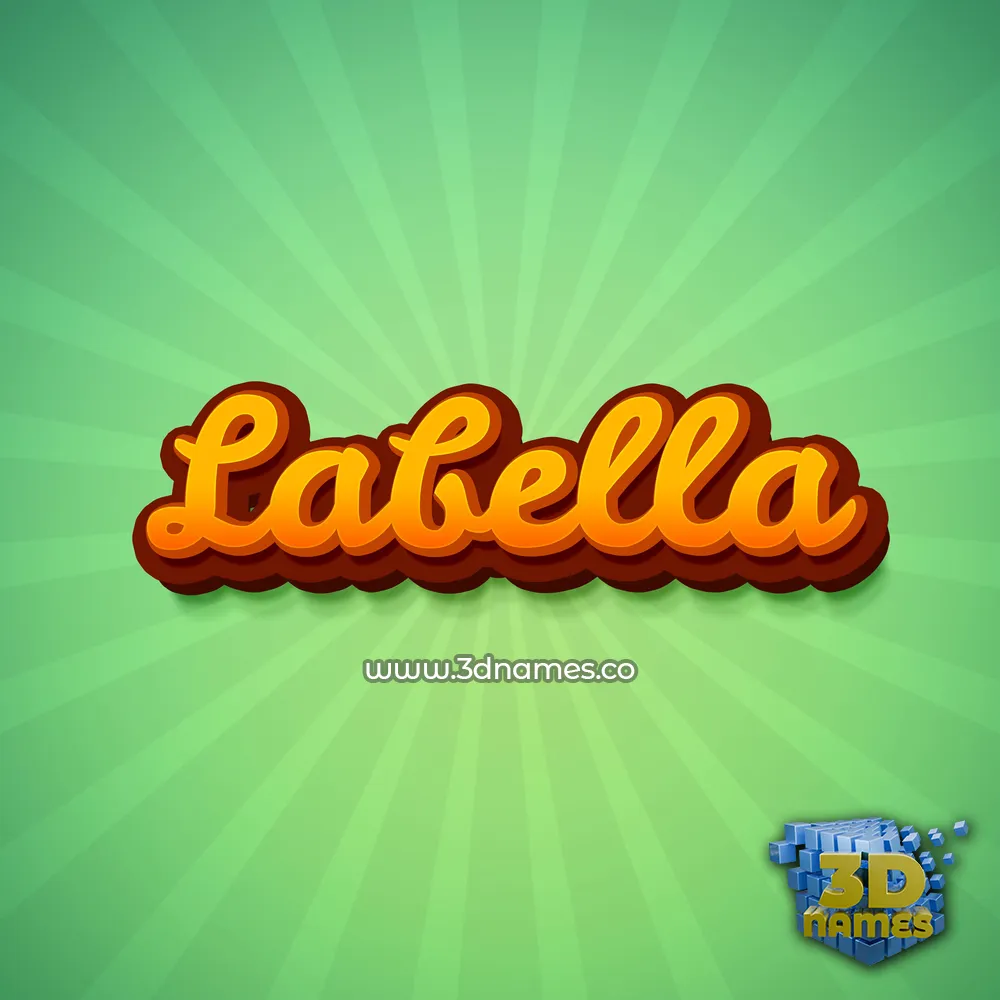 labella in Green Rays style - 3D name wallpaper