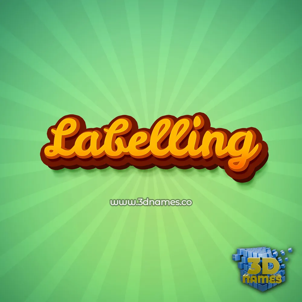 labelling in Green Rays style - 3D name wallpaper
