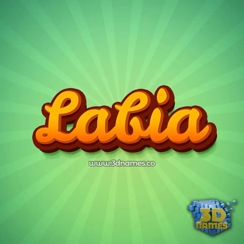 labia in Green Rays style - 3D name wallpaper