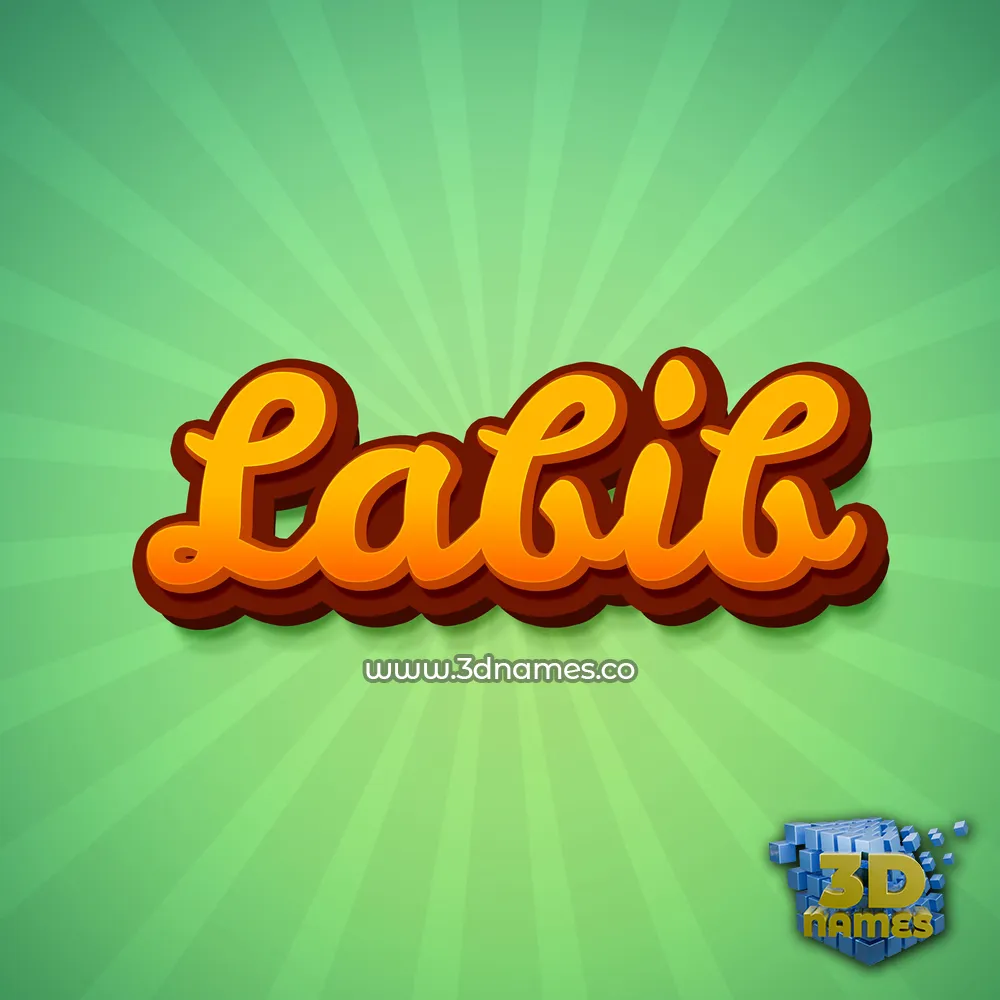 labib in Green Rays style - 3D name wallpaper
